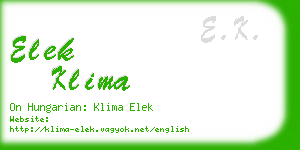 elek klima business card